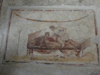 Pompeji, Wandmalerei im Lupanarium, dem Freudenhaus