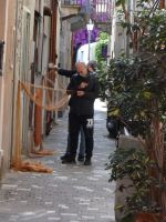 Lipari, Fischer beim Netzenähen