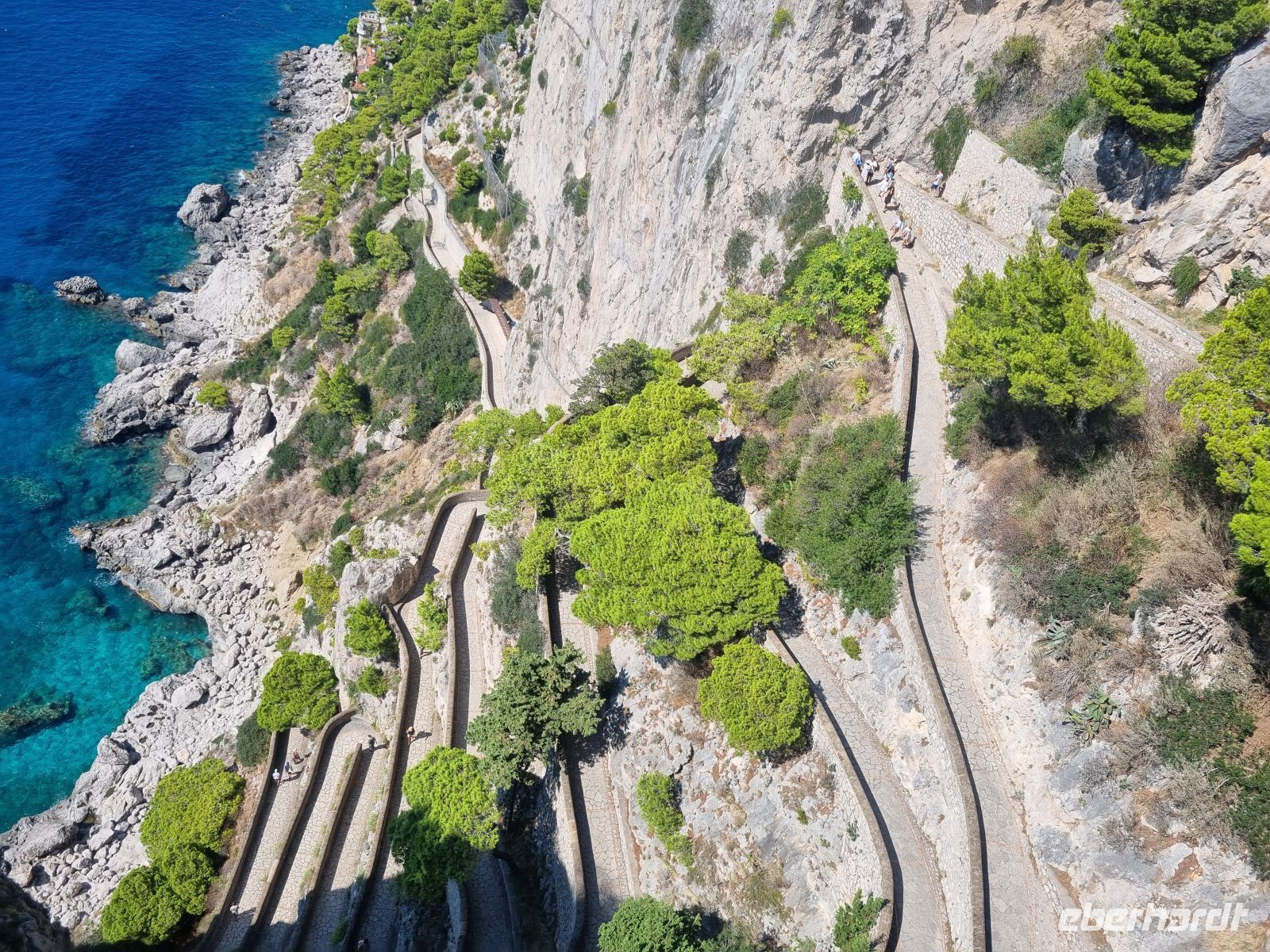 Capri-Zentrum (Blick vom Augustusgarten zur Via Krupp)