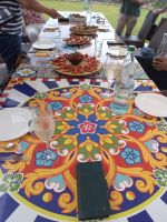 Weinprobe eingedeckt - Vila Ginevra - Sizilien 