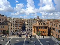 Blick von oben auf Spanische Treppe Rom