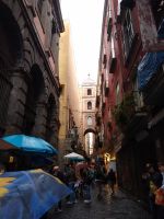 Spaziergang mit Regenschirm 