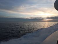 Rückfahrt Richtung Kalabrien bei Sonnenuntergang - Ausflug  Liparische Inseln