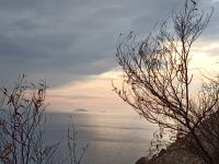 Die Abschiedsbilder - von Liparischen Inseln - von Aussichtspunkt von der Küste - Kalabrien 