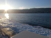 Morgen Sonne vom Schiff mit Blick auf Tropea - Kalabrien 