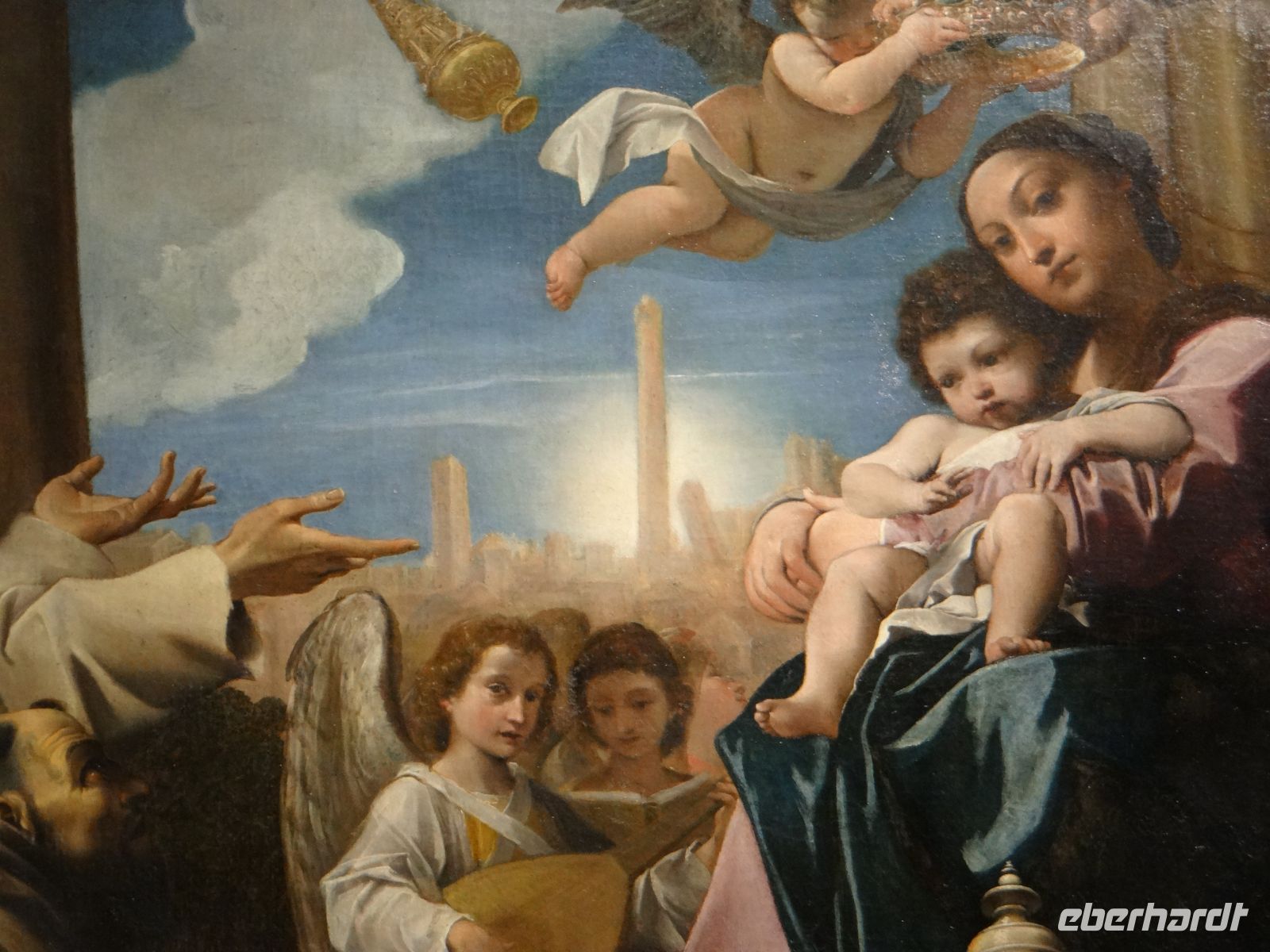 Bologna, Pinacoteca Nazionale, Carracci bildet seine Heimatstadt in einer Marienverehrung ab.