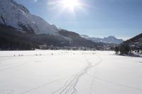 Blick über den See von St. Moritz