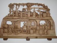 Wandbild zur Geschichte der Grappabrennerei