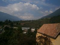 Blick vom Schloß Trauttmannsdorf auf die umliegenden Weinberge