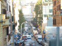 Blick vom Vaticanischen Museum zum Hotel (am Ende der Straße)