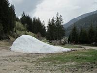 Es lagen auch noch einzelne Schneehügel entlang der Strecke