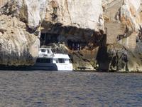 Boot an Neptunsgrotte und Treppe