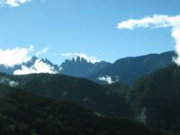 Auf der Fahrt zur Plose ein erster Blick zu den Geisler Spitzen