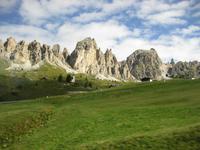 Blick vom Grödner Joch auf die Cirspitzen