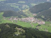 Blick von der Seiser Alm nach Kastelruth 