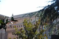 Blick auf die Sixtinische Kappel von den Vatikanischen Gärten aus