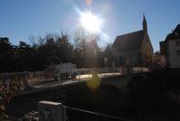 Postbrücke in Meran mit Blick auf Hl. Geist Kirche