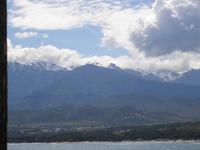 Blick auf das Monte Cinto Massiv von Calvi aus