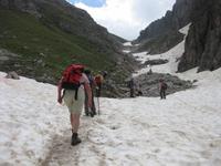 Aufstieg in der Peitlerscharte