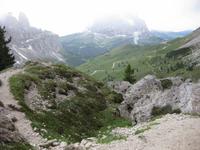 Aufstieg zum Cirjoch - Blick zum Langkofel