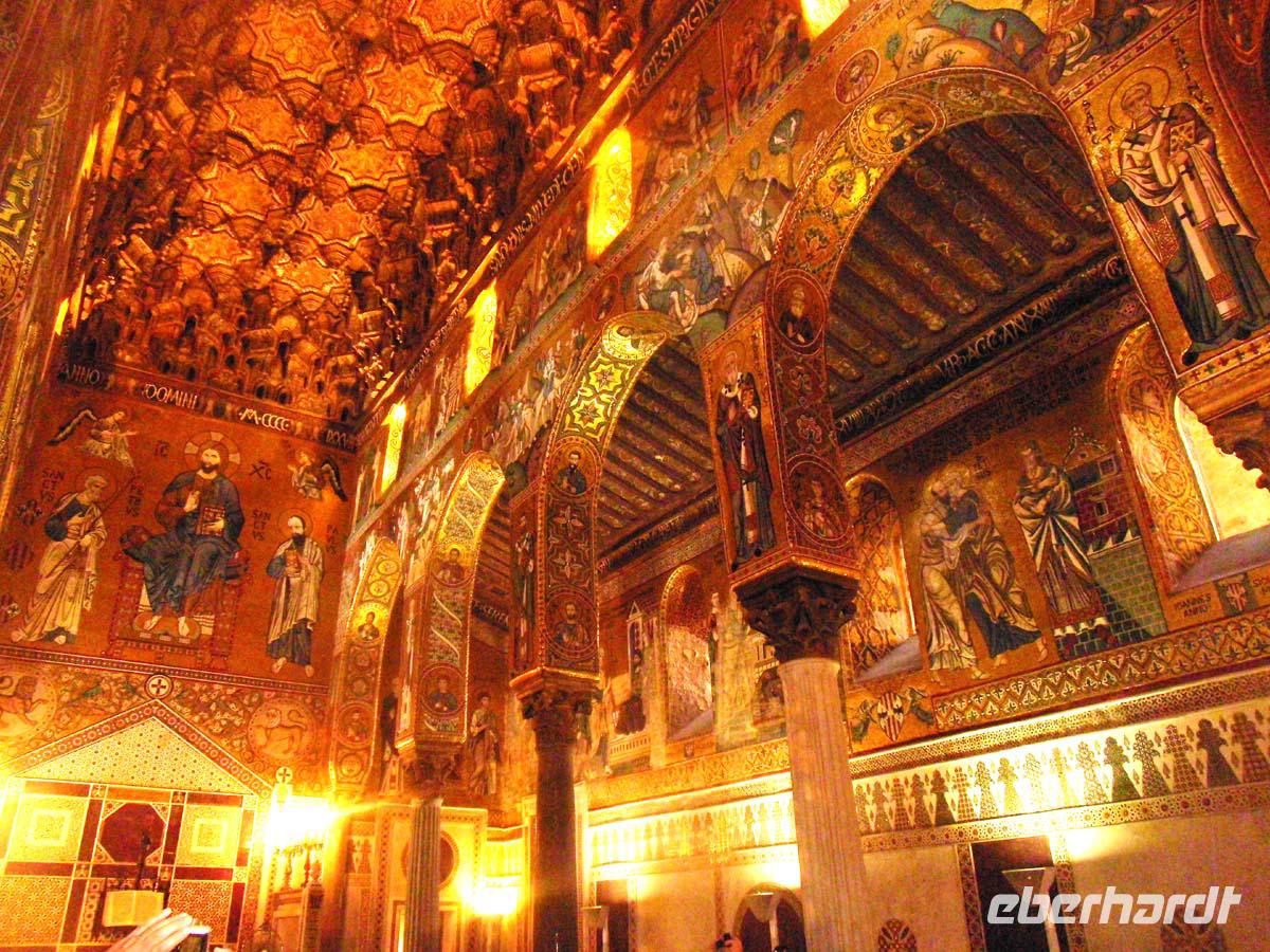 Auch in der Capella Palatina war viel Gold zu sehen