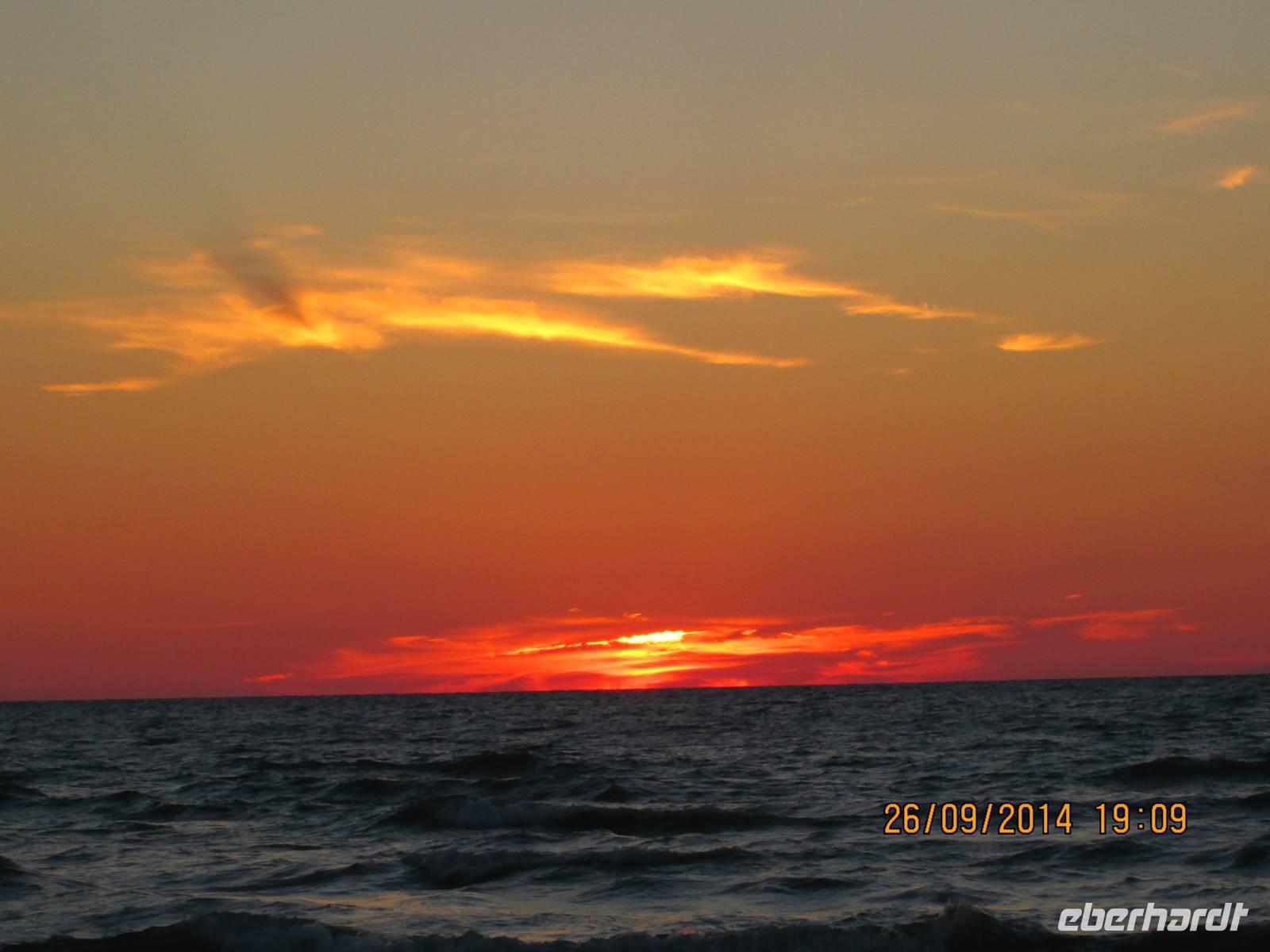 Traumhafter Sonnenuntergang am vorletzten Abend