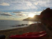Cilento, Pioppi, am Strand, Sonnenuntergang