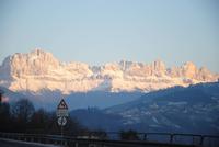 Rosengartenmassiv im Alpenglühn