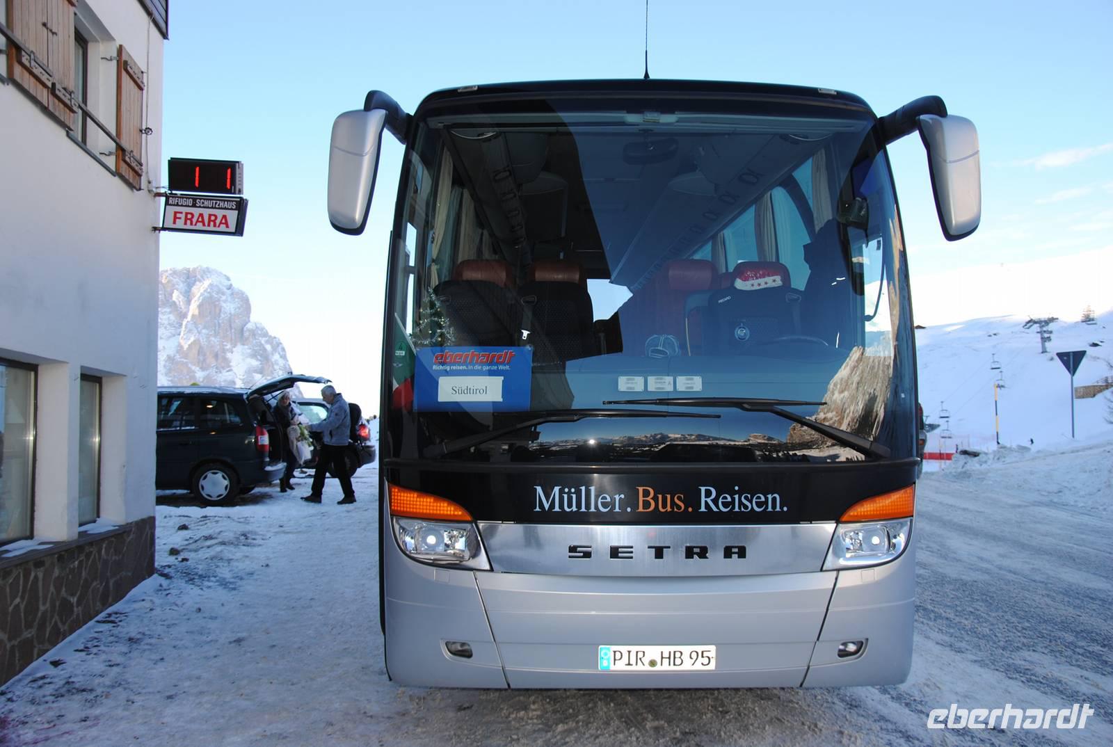 Busstopp am Grödnerjoch