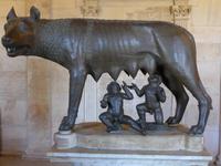 Originalstatue der säugenden Wölfin mit Remus und Romolus