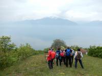 Ausblick auf dem nebeligen Gardasee