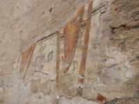 Fast komplett verfallene Wandmalereien im Romulustempel