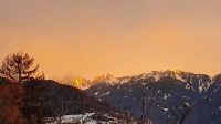 Abendstimmung mit Blick zu den Geisslerspitzen