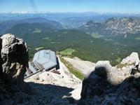 Blick vom Tscharger Joch auf die Liftstation