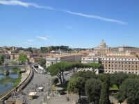 Blick von der Engelsburg auf Tiber und St.Peter