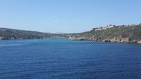Fähr-Überfahrt von Sardinien nach Korsika (Blick auf Santa Teresa di Gallura)