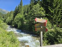 Natur entlang des Wildbachs Rabbies im Nationalpark Stilfserjoch in den Dolomiten