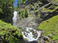 Saent Wasserfälle im Nationalpark Stilfserjoch in den Dolomiten