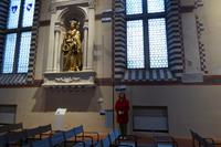 Silvesterreise Florenz 2017 Santa Croce, Hochwassermarkierungen