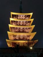 Tokio - Senso-ji-Tempel - 5stöckige Pagode bei Nacht