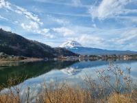 Kawaguchiko - Ausblick vom Kawaguchi-See auf Fujisan