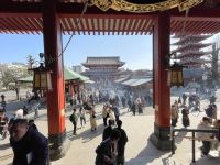 Besichtigung des buddhistischen Kannon Tempel - Asakusa-Schrein
