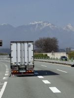 Blick auf die japanischen Alpen