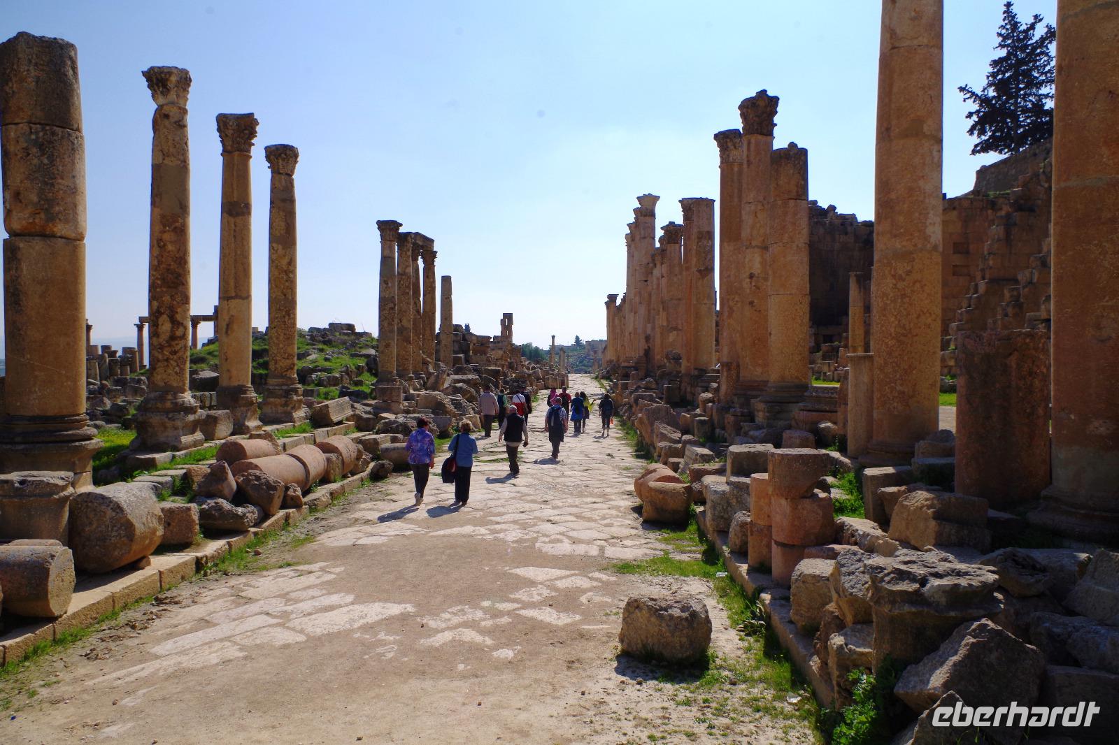 Jerash - Rundgang durch die antike Stadt - Cardo, Kolonnadenstraße