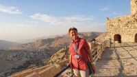 Jordanien, Kerak, Wanderreisebegleitung Ria auf der Kreuzritterburg