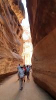 Jordanien, Petra, Siq, Blick zum Schatzhaus