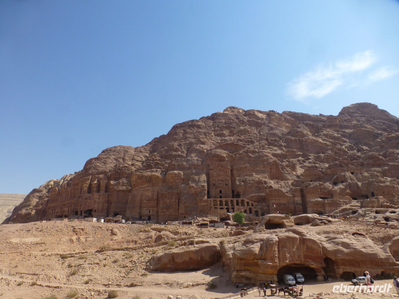 Die Königswand, Petras imposantesten Fassadengräber. 12 an der Zahl. Hier wurden vermutlich nabatäische Könige beigesetzt.
