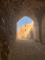 Die Festung in Kerak bei Sonnenuntergang