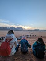 Der Sonnenuntergang im Wadi Rum, leider war es aber bewölkt