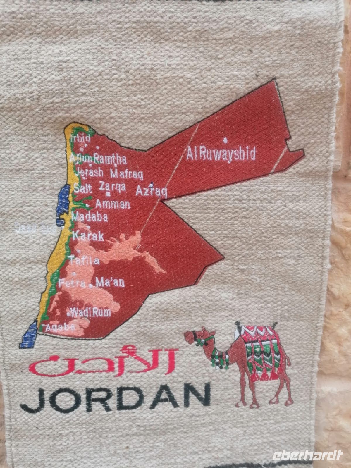 Die Karte von Jordanien